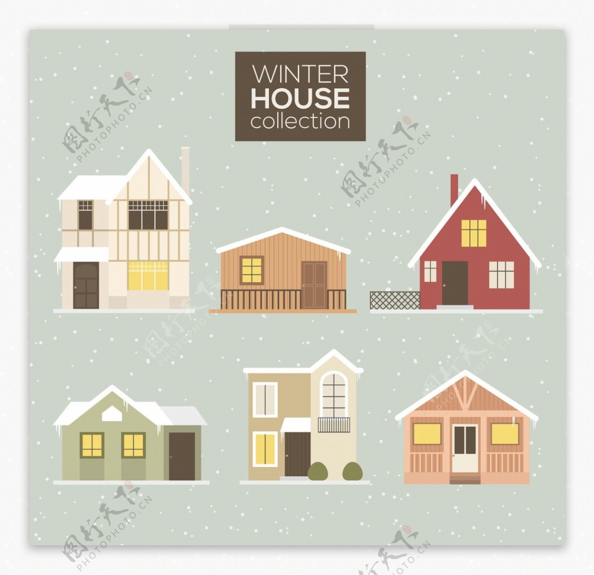 冬季房屋插图