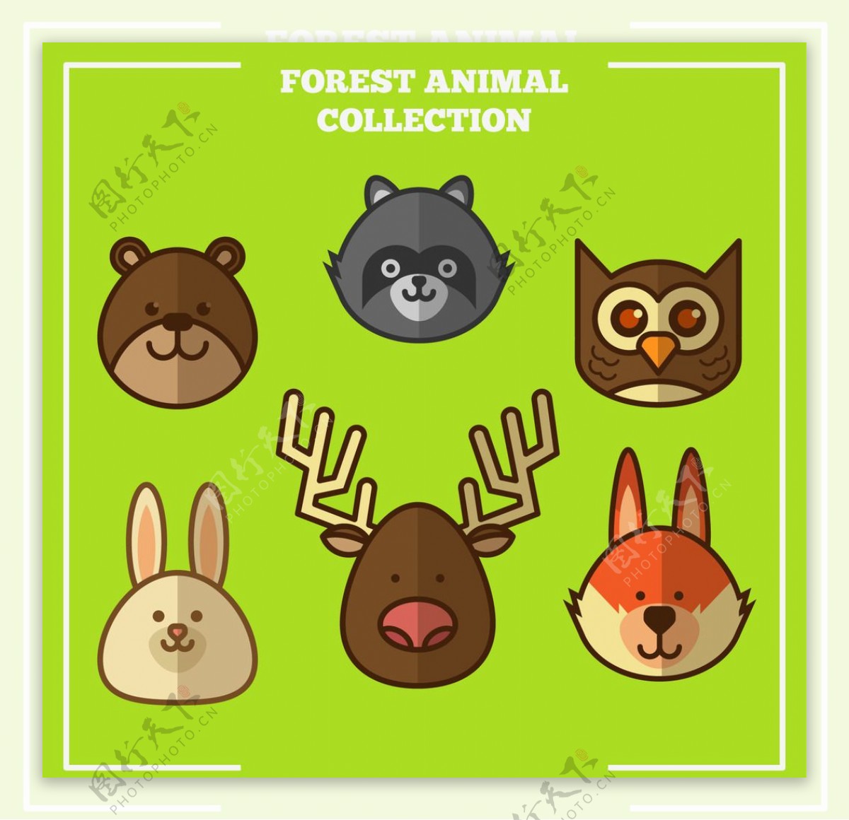 手绘森林动物
