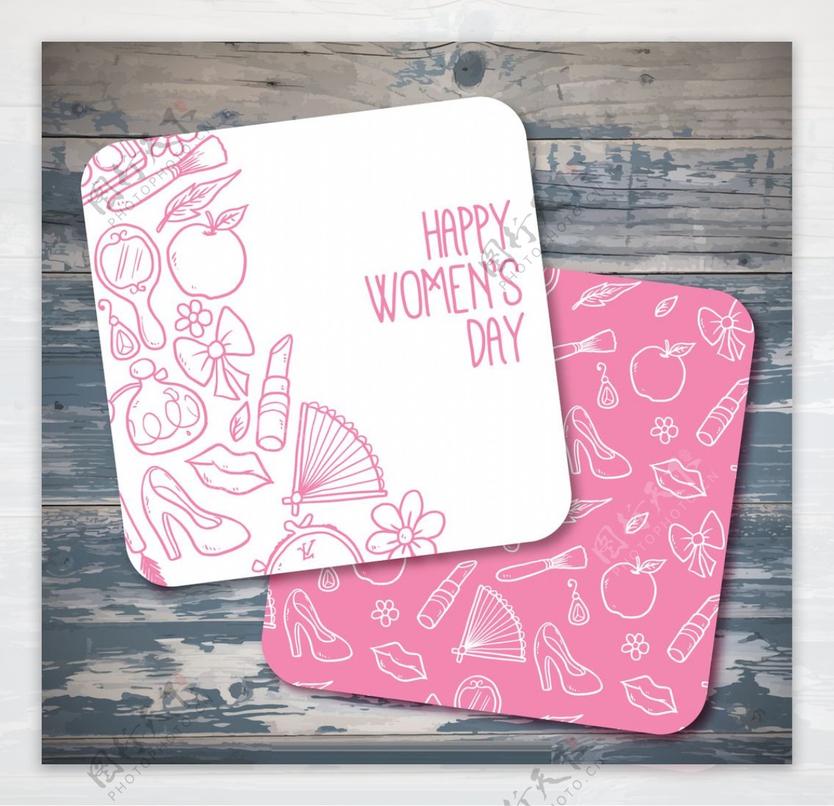 妇女节粉色卡片