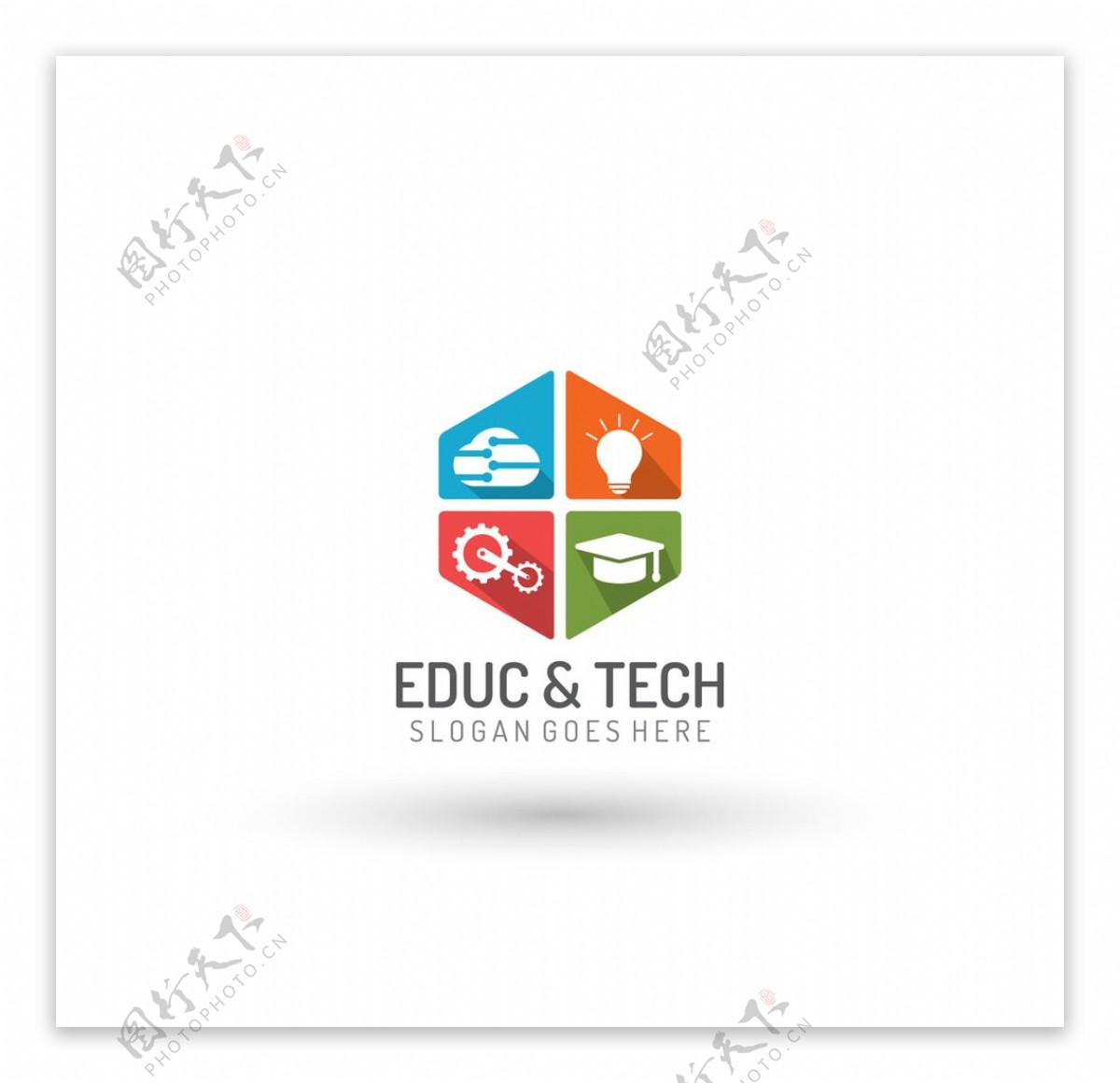 教育与技术徽标模板