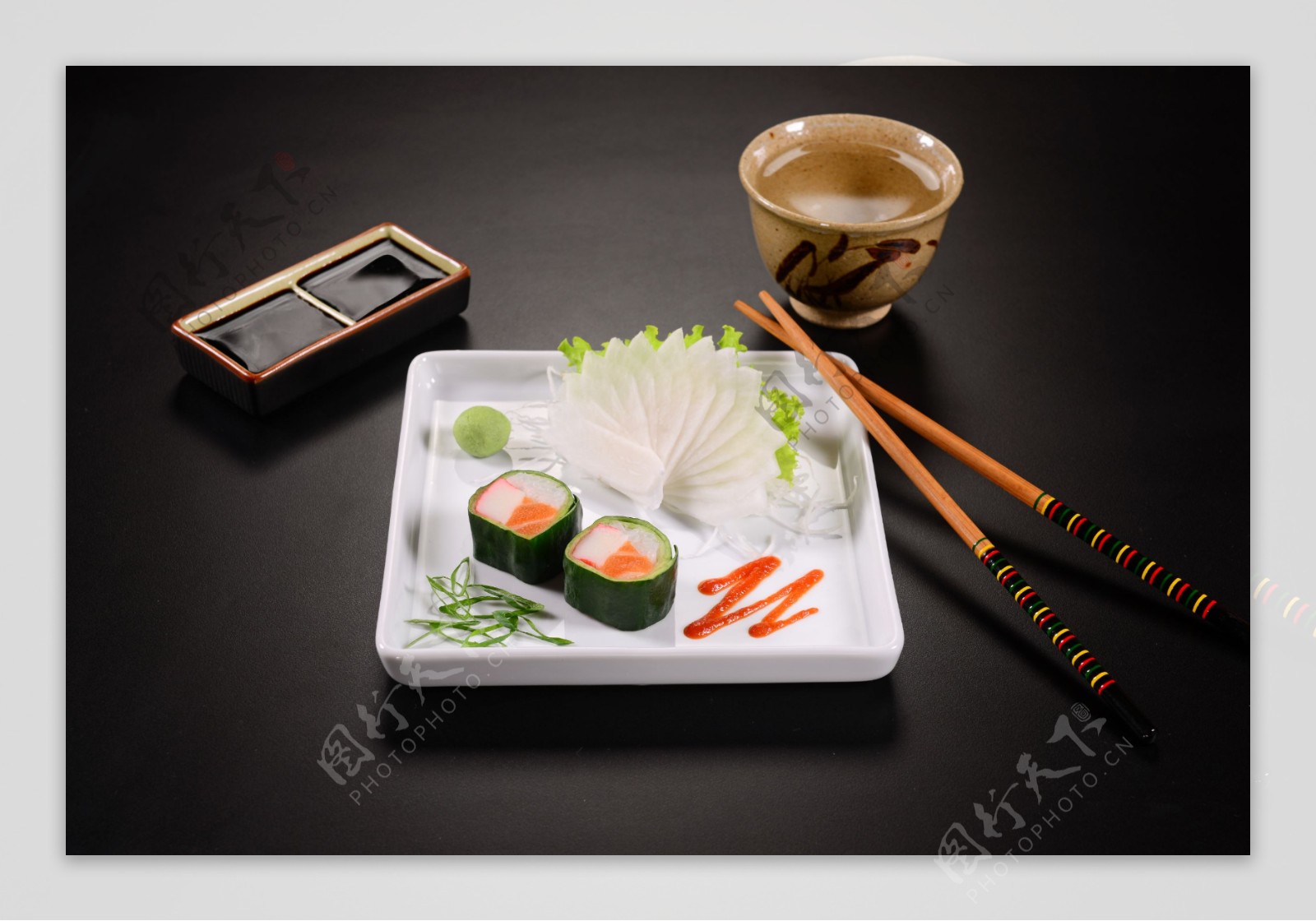 诱人的日本寿司美食