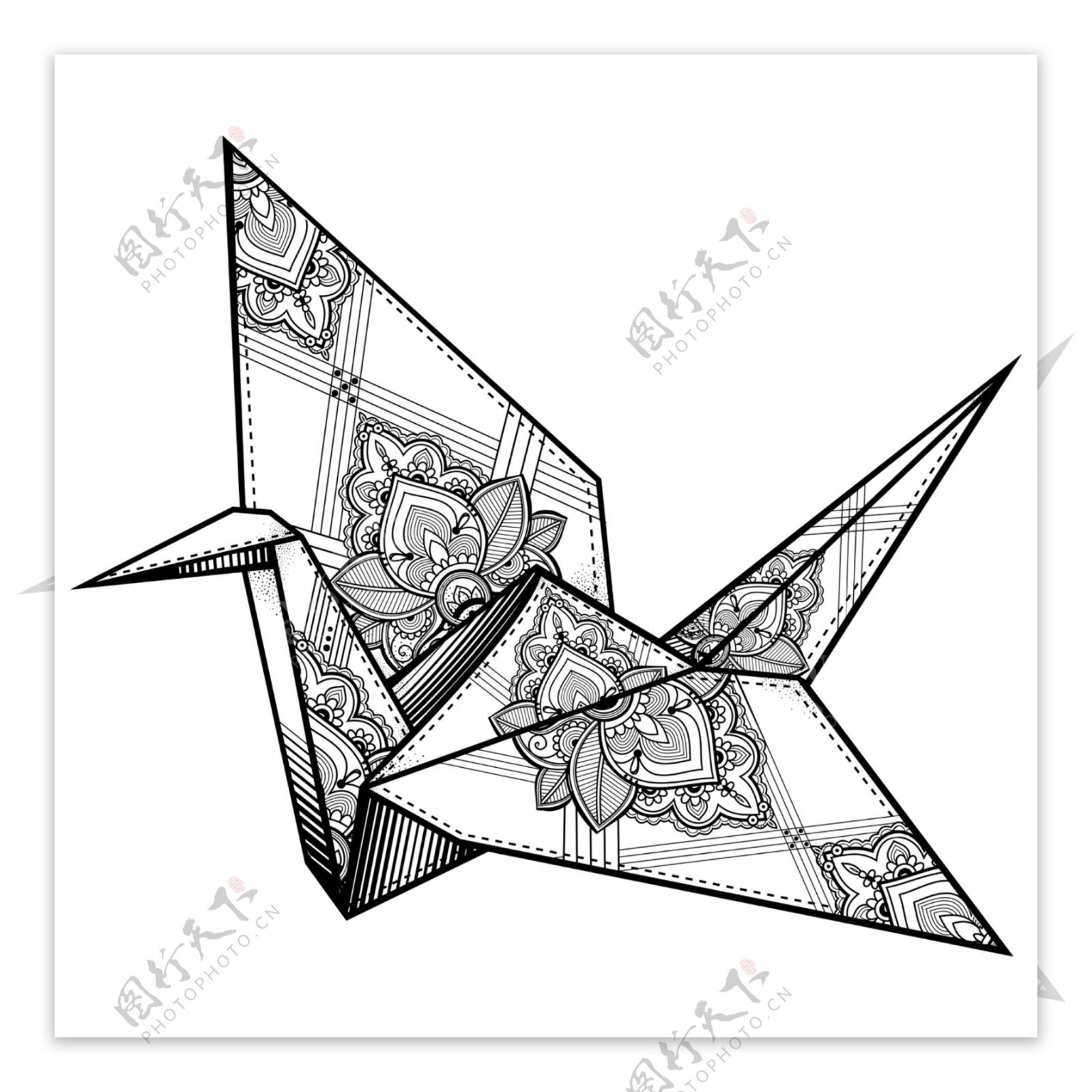 折纸鹤的填色
