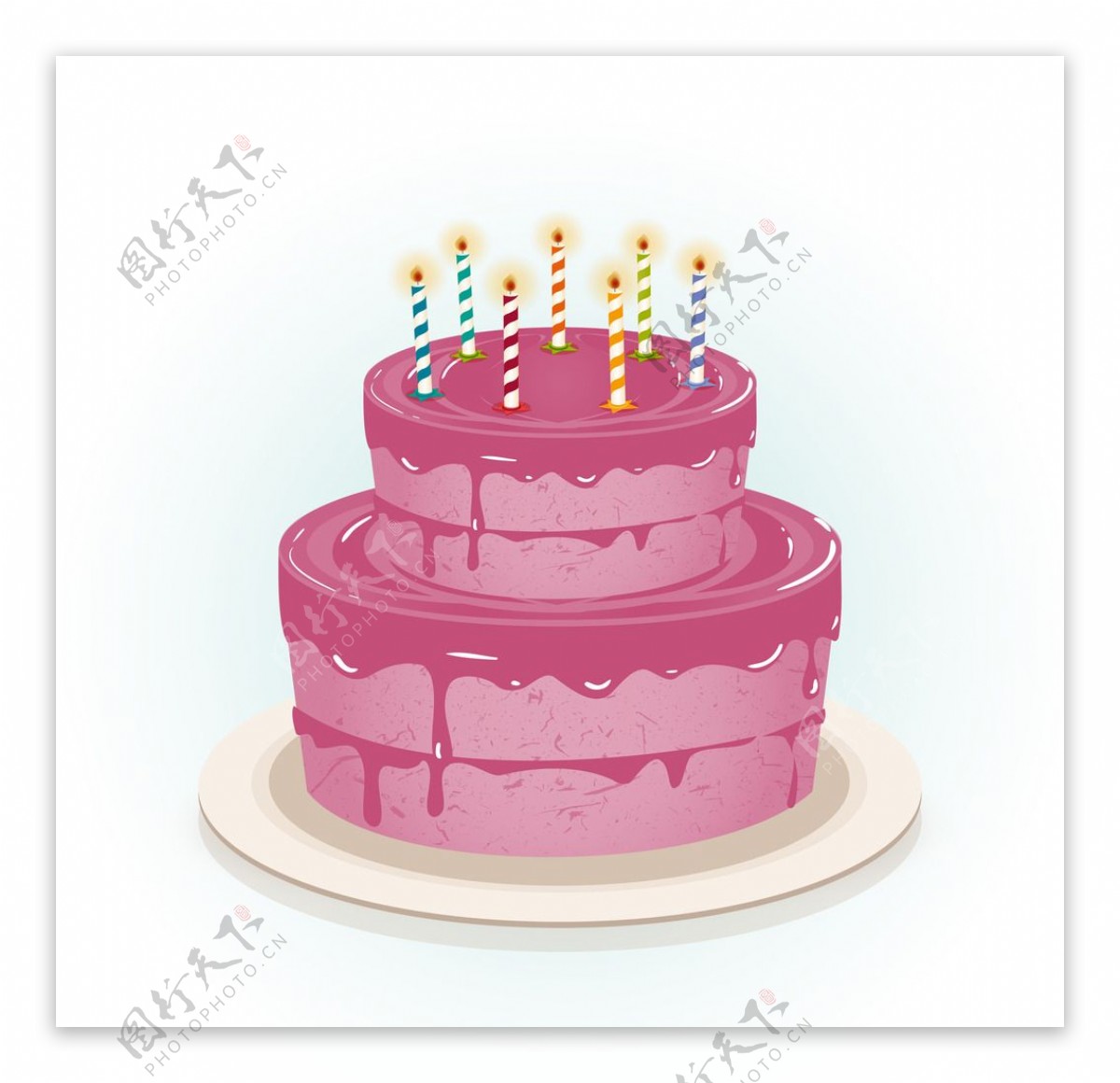 粉色生日蛋糕蜡烛