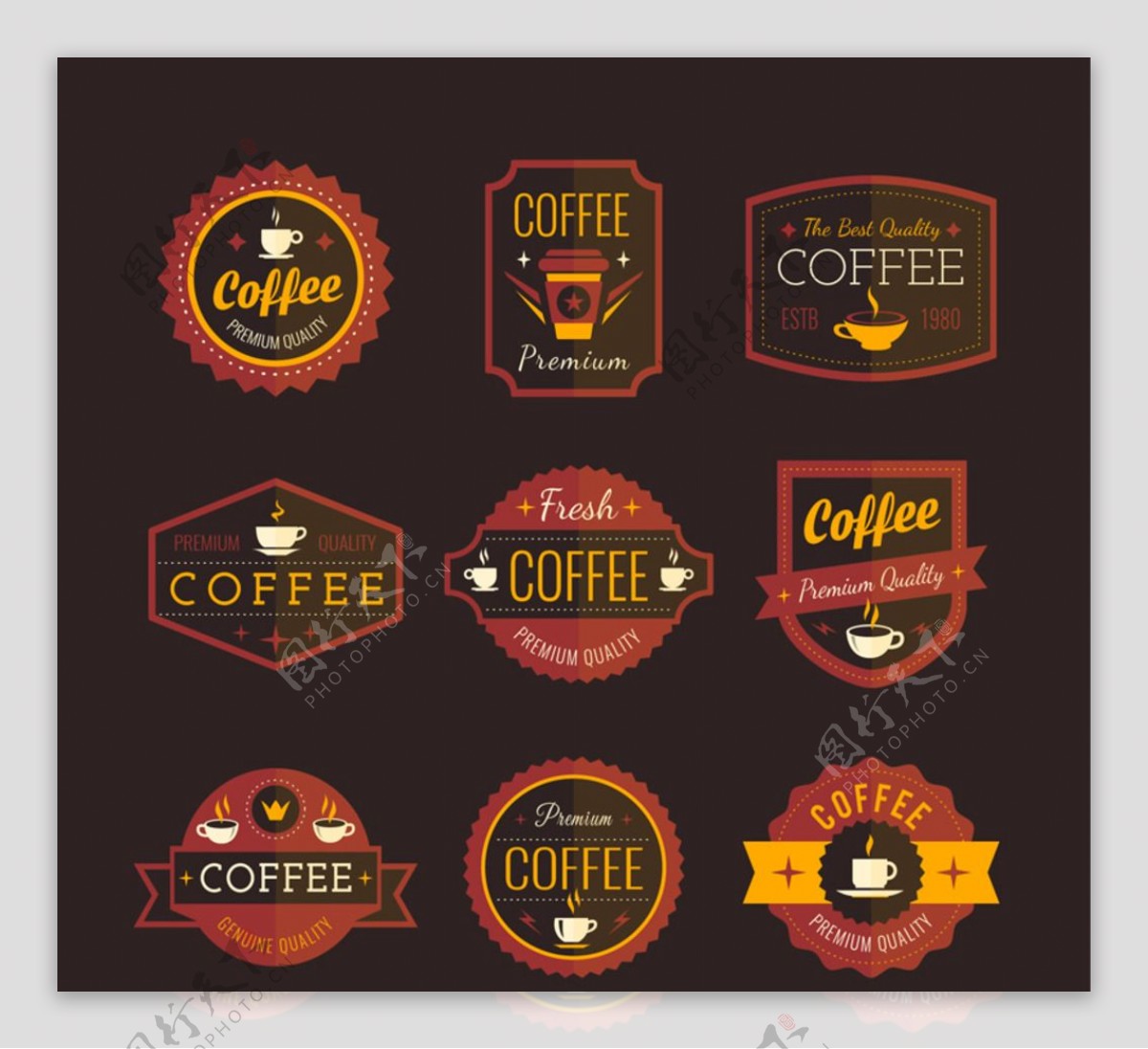 咖啡标签矢量素材