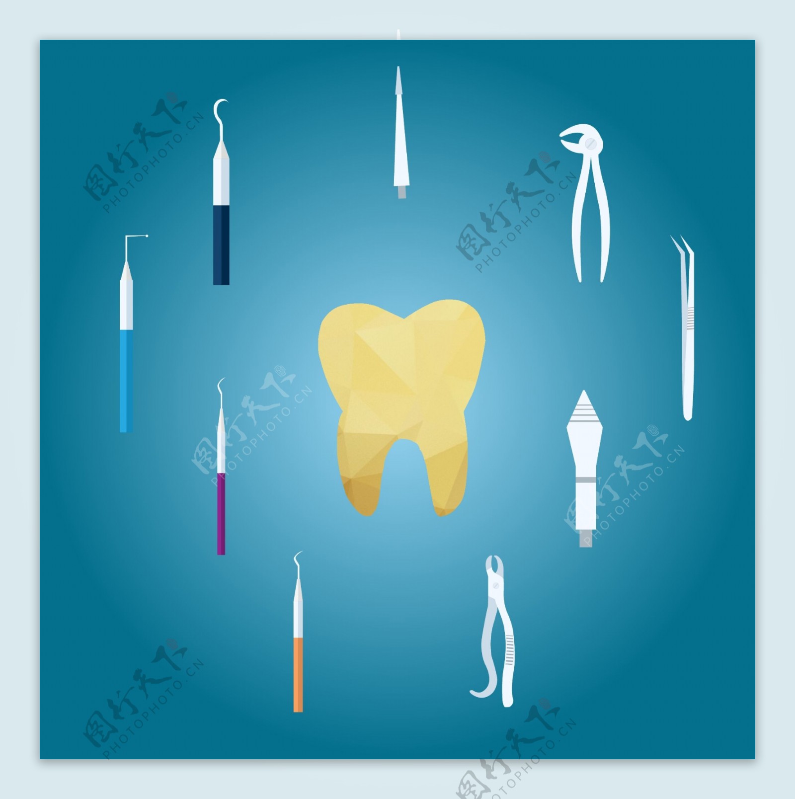 牙科口腔手术矢量工具