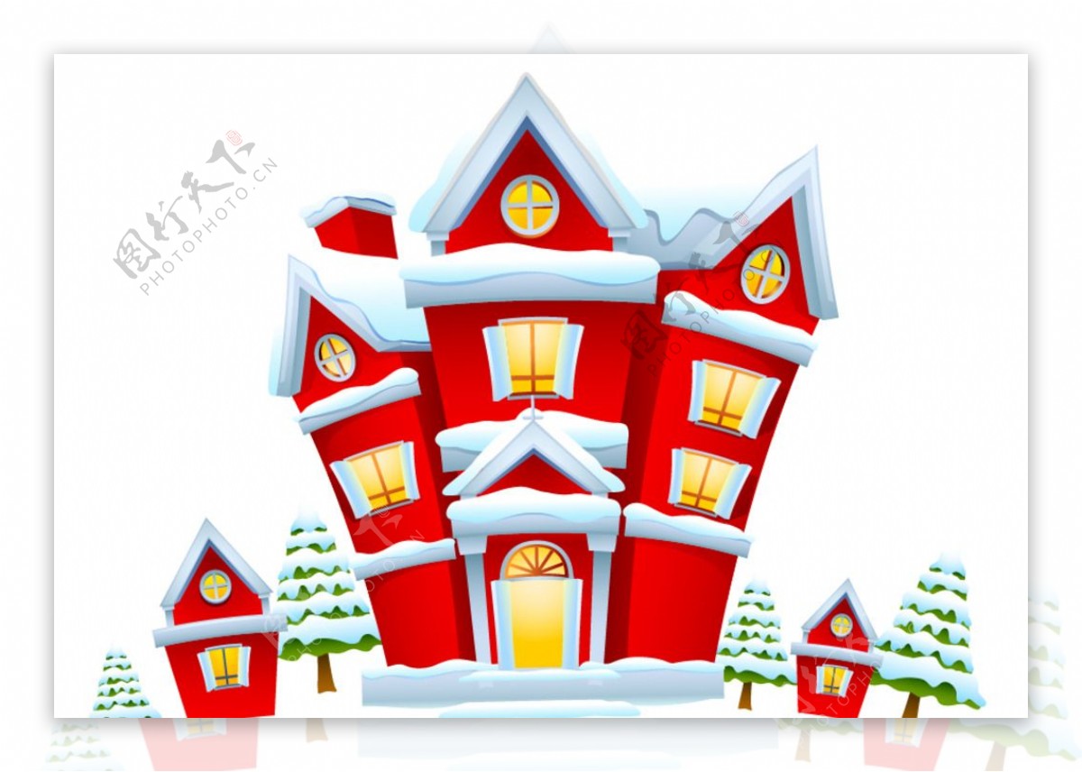 冬季房子卡通