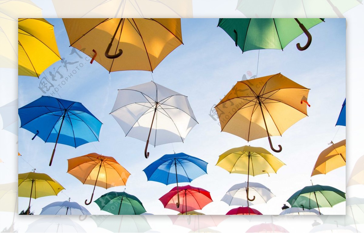 彩色雨伞