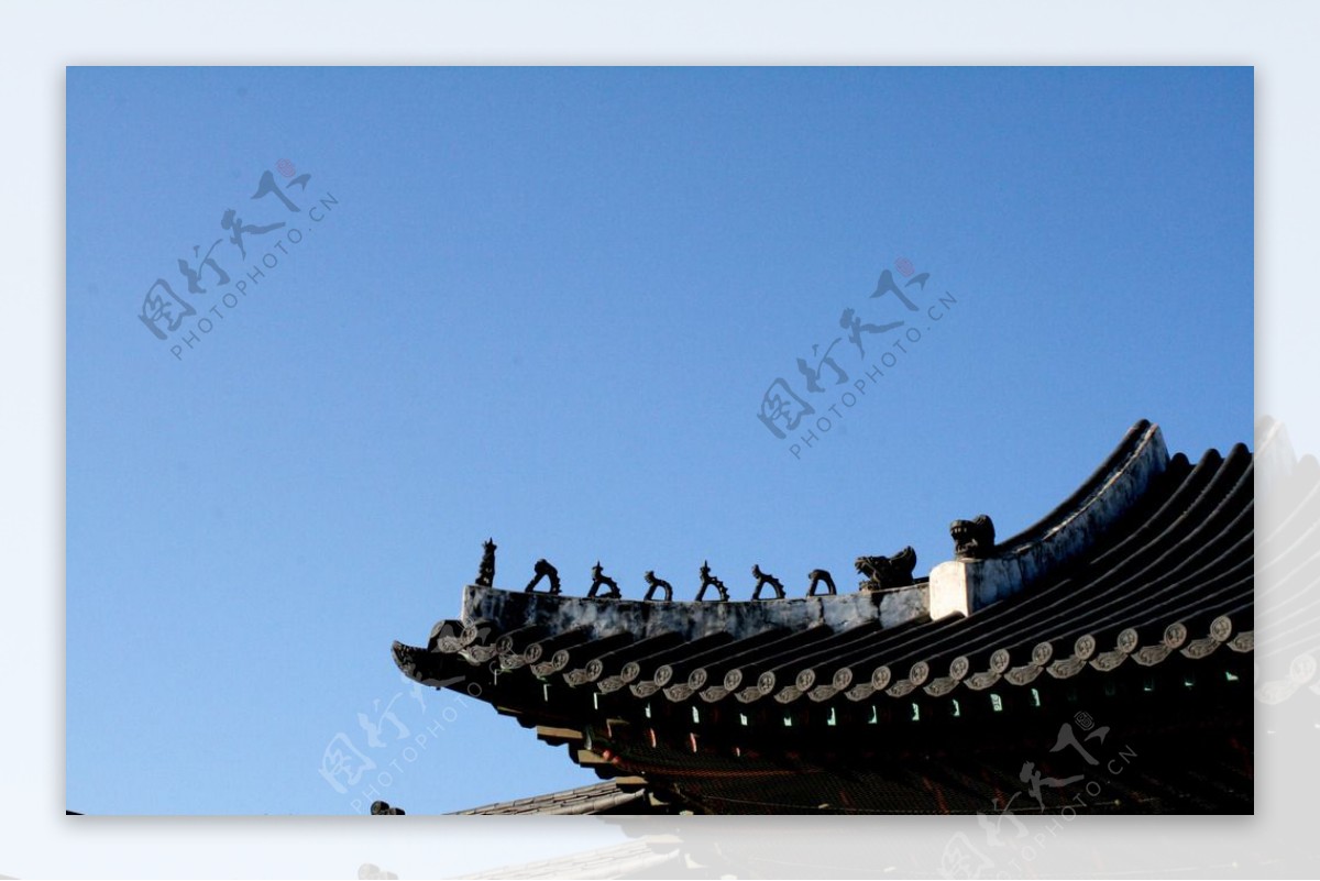 韩国建筑景福宫皇宫房檐