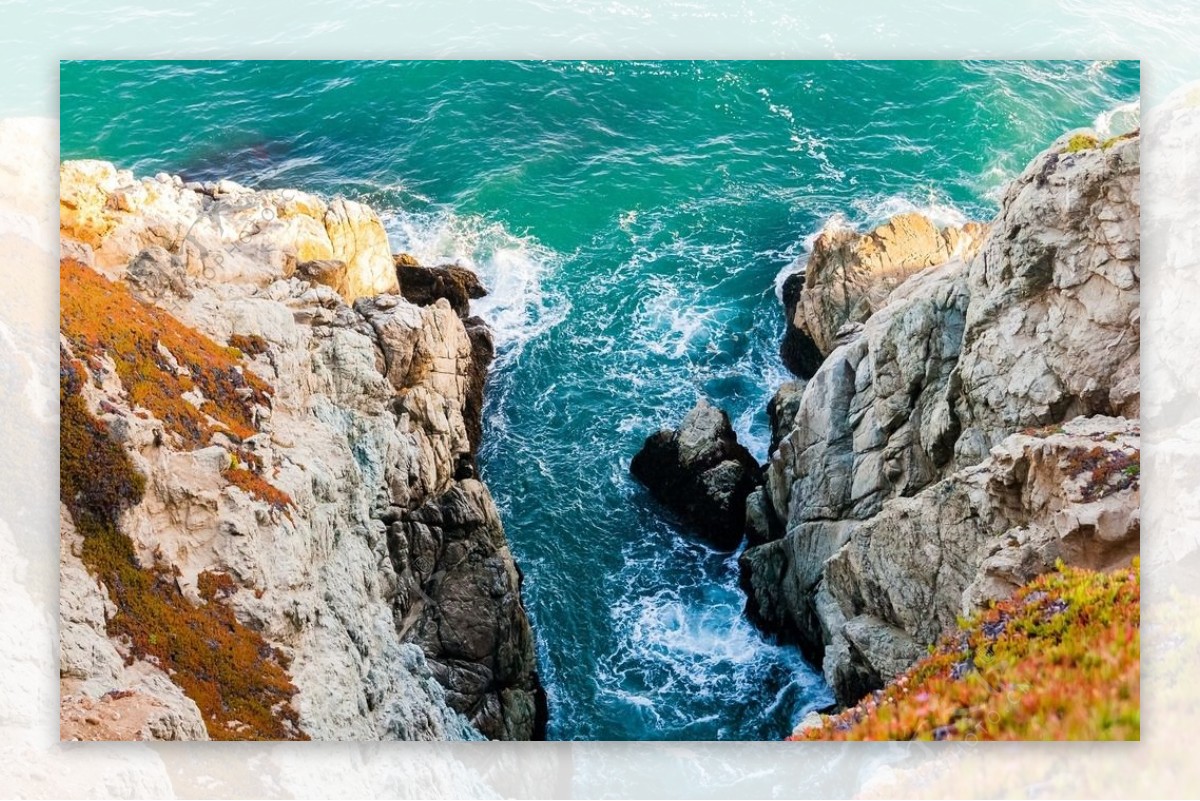 风景摄影图片海面巨石