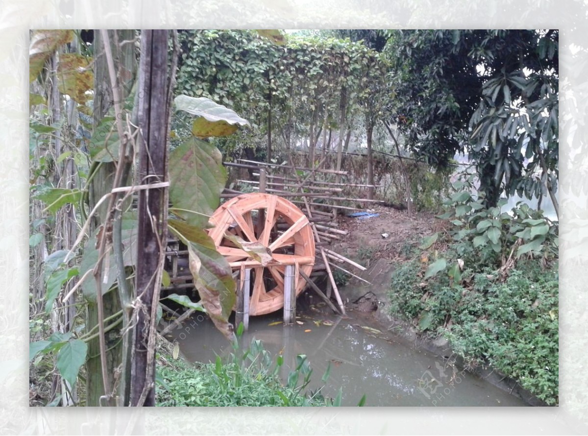 绿道古代农耕灌溉水车