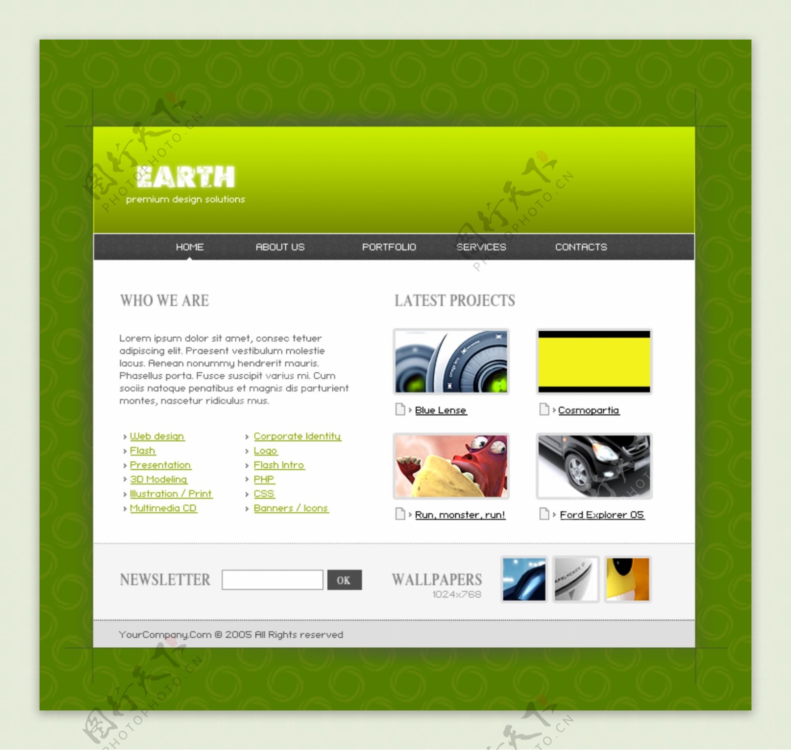 国外绿色网页设计模板