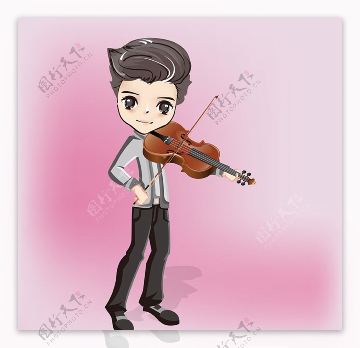 乐器男孩形象小提琴