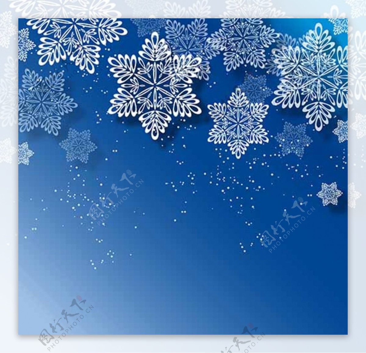 蓝色冬季雪花圣诞节背景