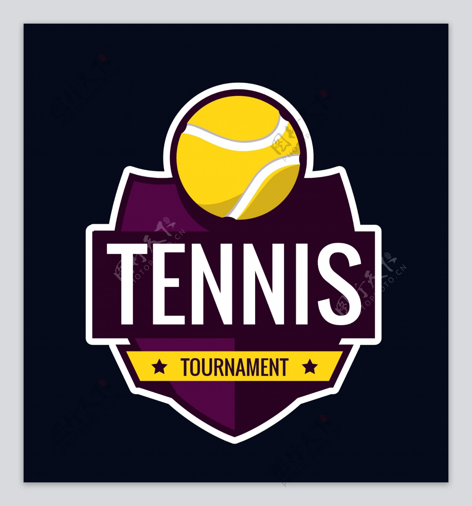 网球俱乐部标志矢量图下载