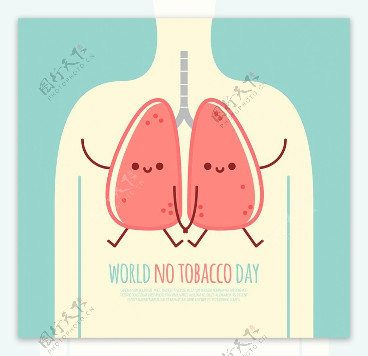 世界无烟日肺插图广告背景