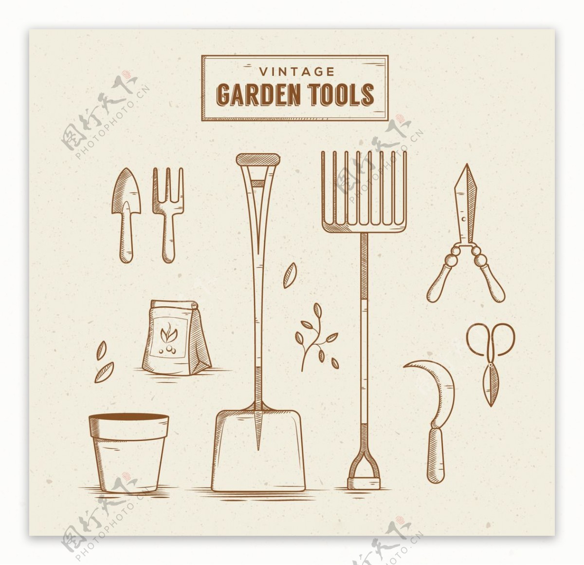 复古园林工具