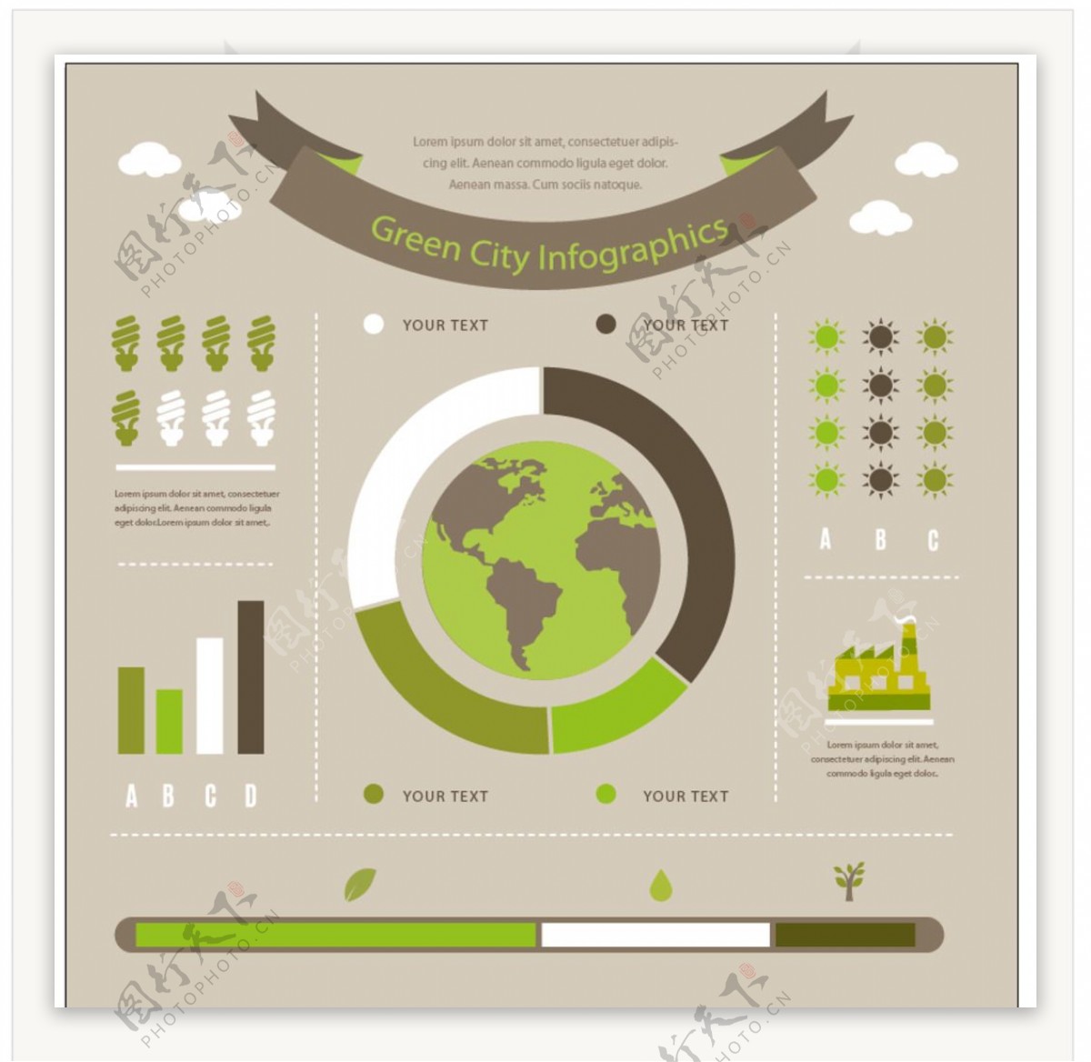 绿色生态信息图表