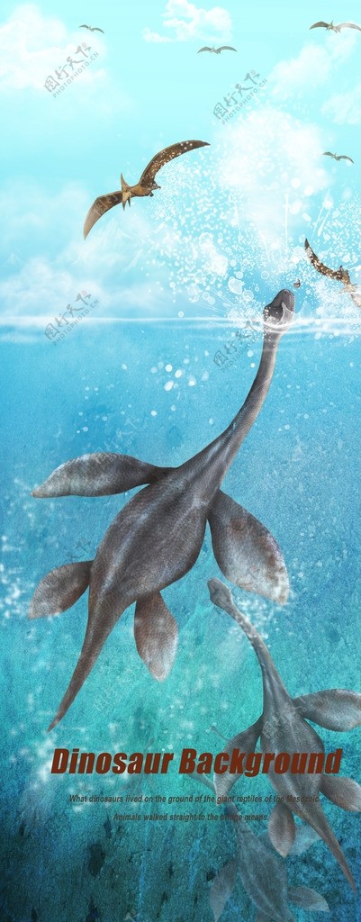 海洋恐龙宣传设计海报