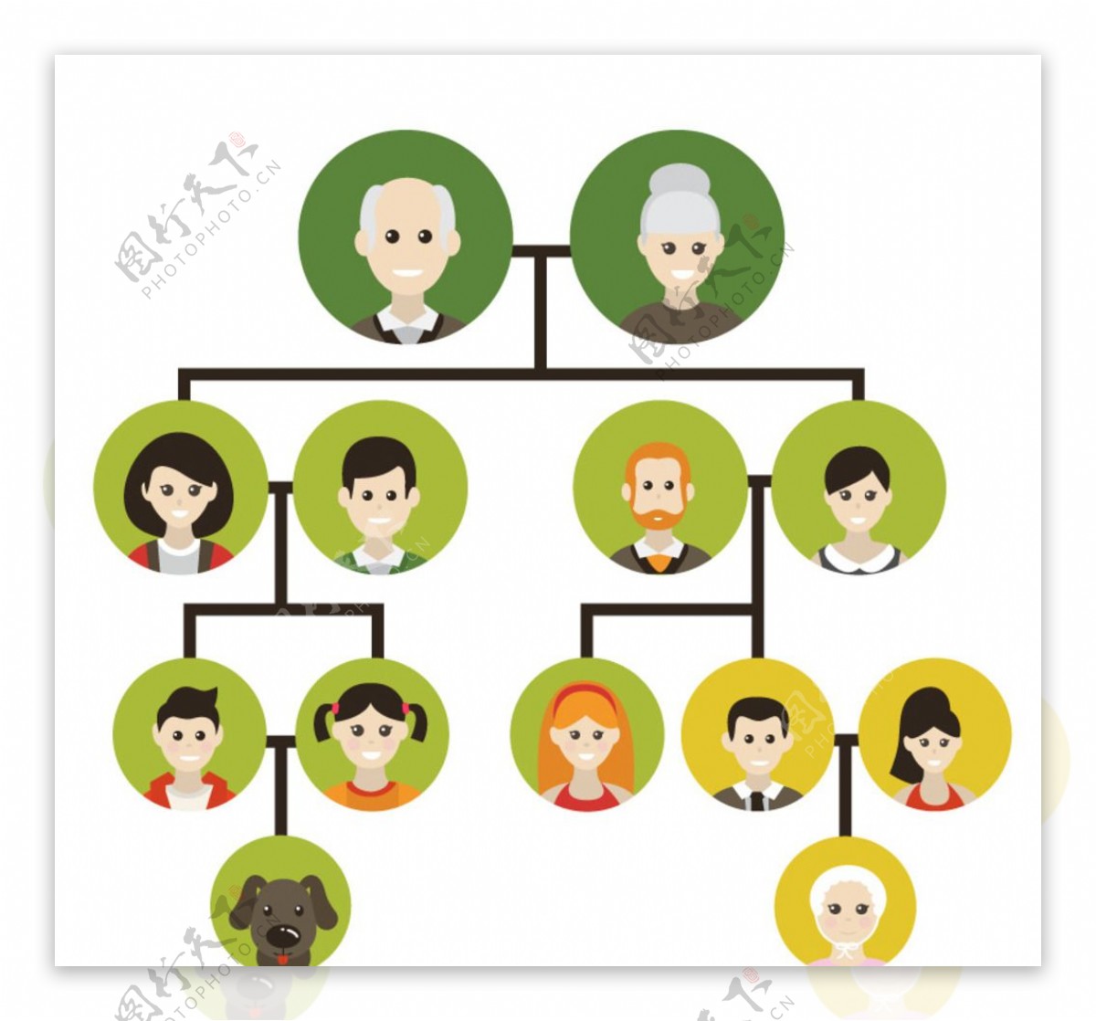 创意家族树图标矢量素材