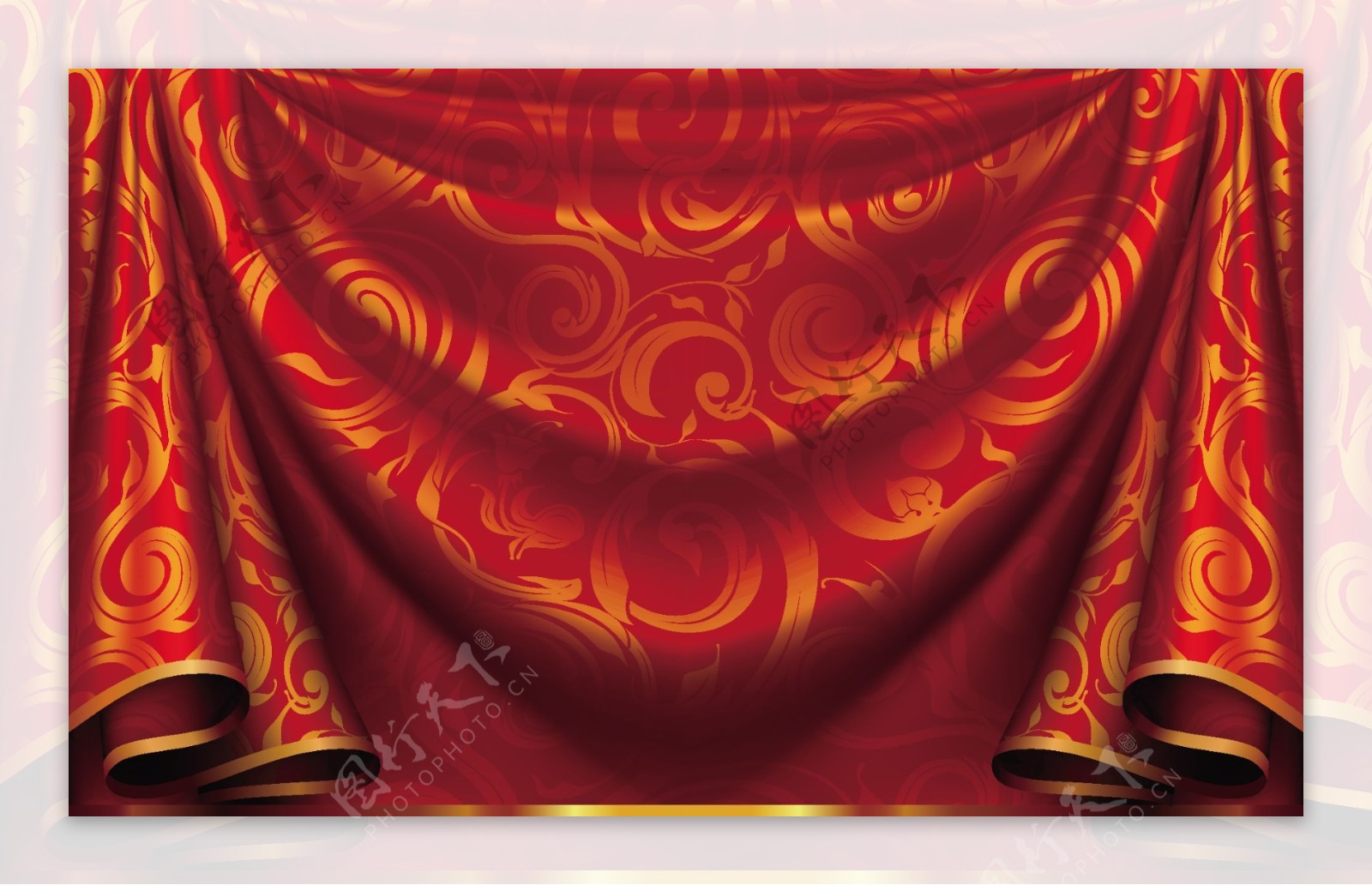 红色窗帘设计图__节日庆祝_文化艺术_设计图库_昵图网nipic.com