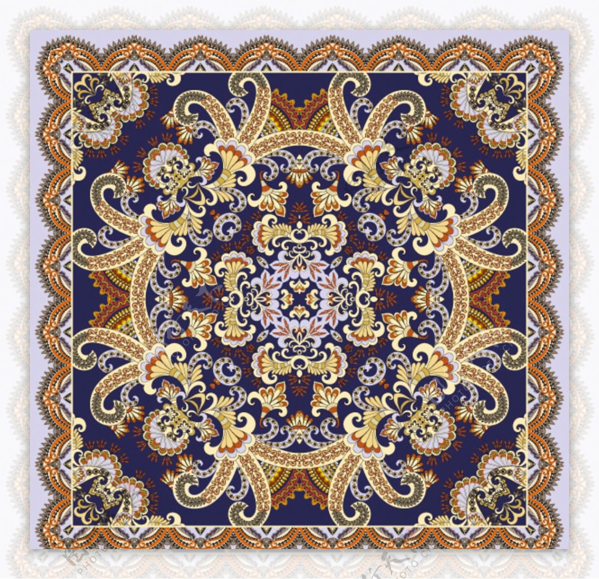 地毯花纹布料背景
