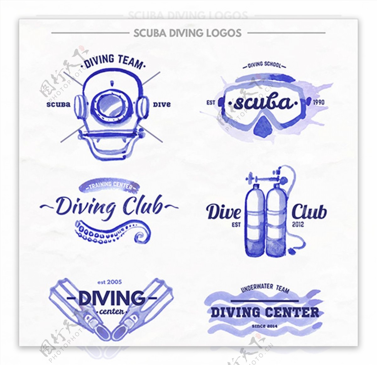 潜水运动培训俱乐部标志LOGO