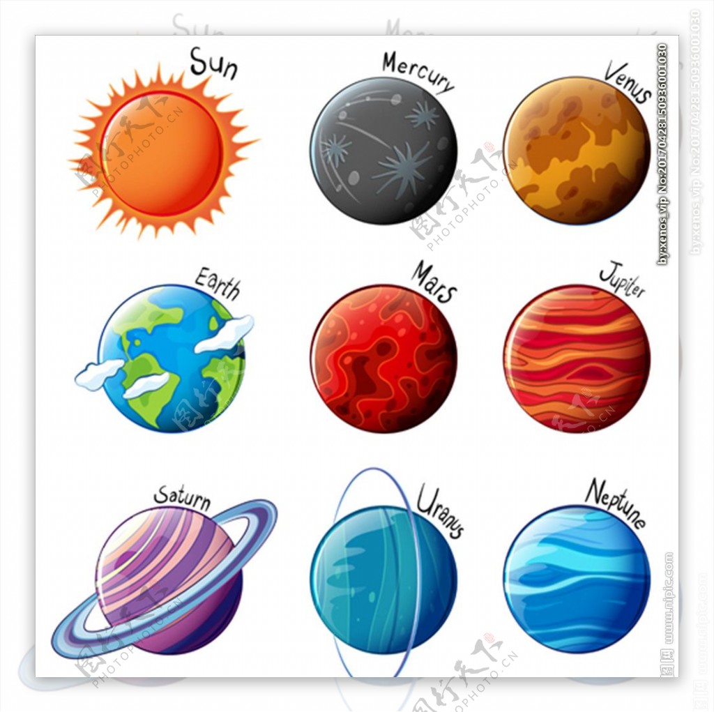 太阳系行星插图