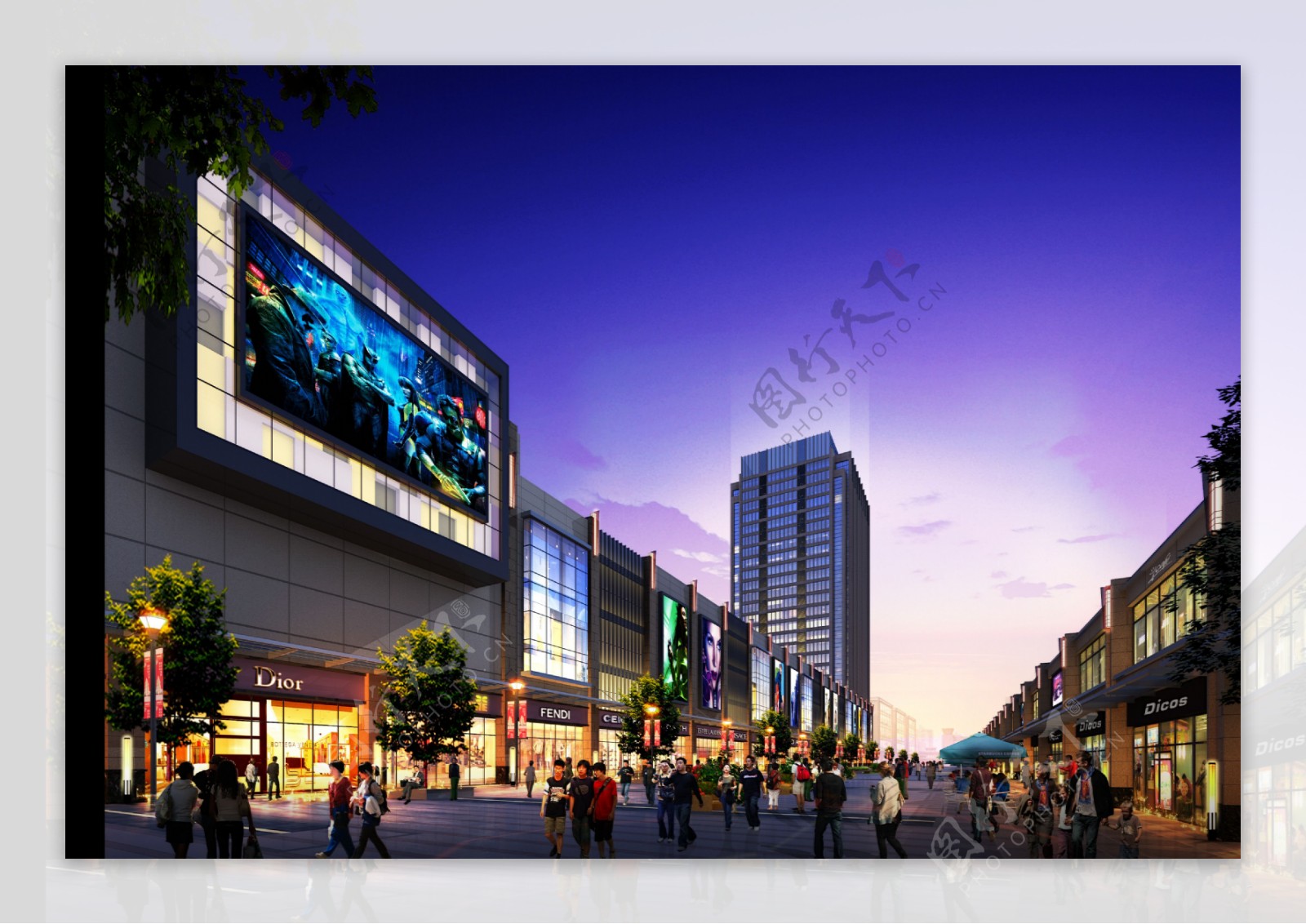 效果图3D设计购物广场