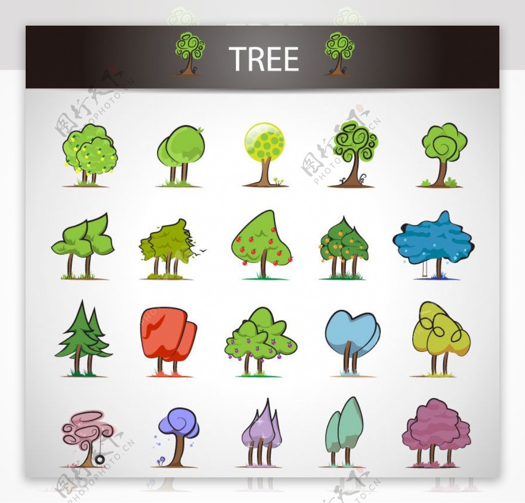 精美树木图标设计