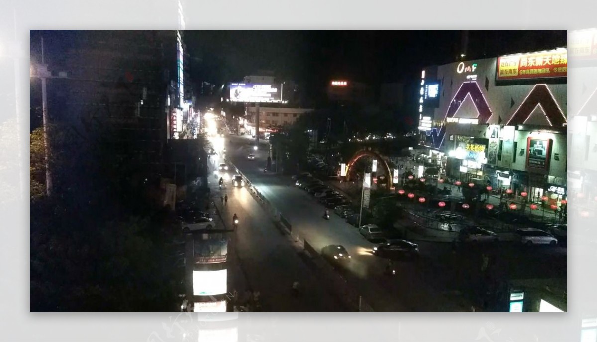 城市马路夜景延时摄影