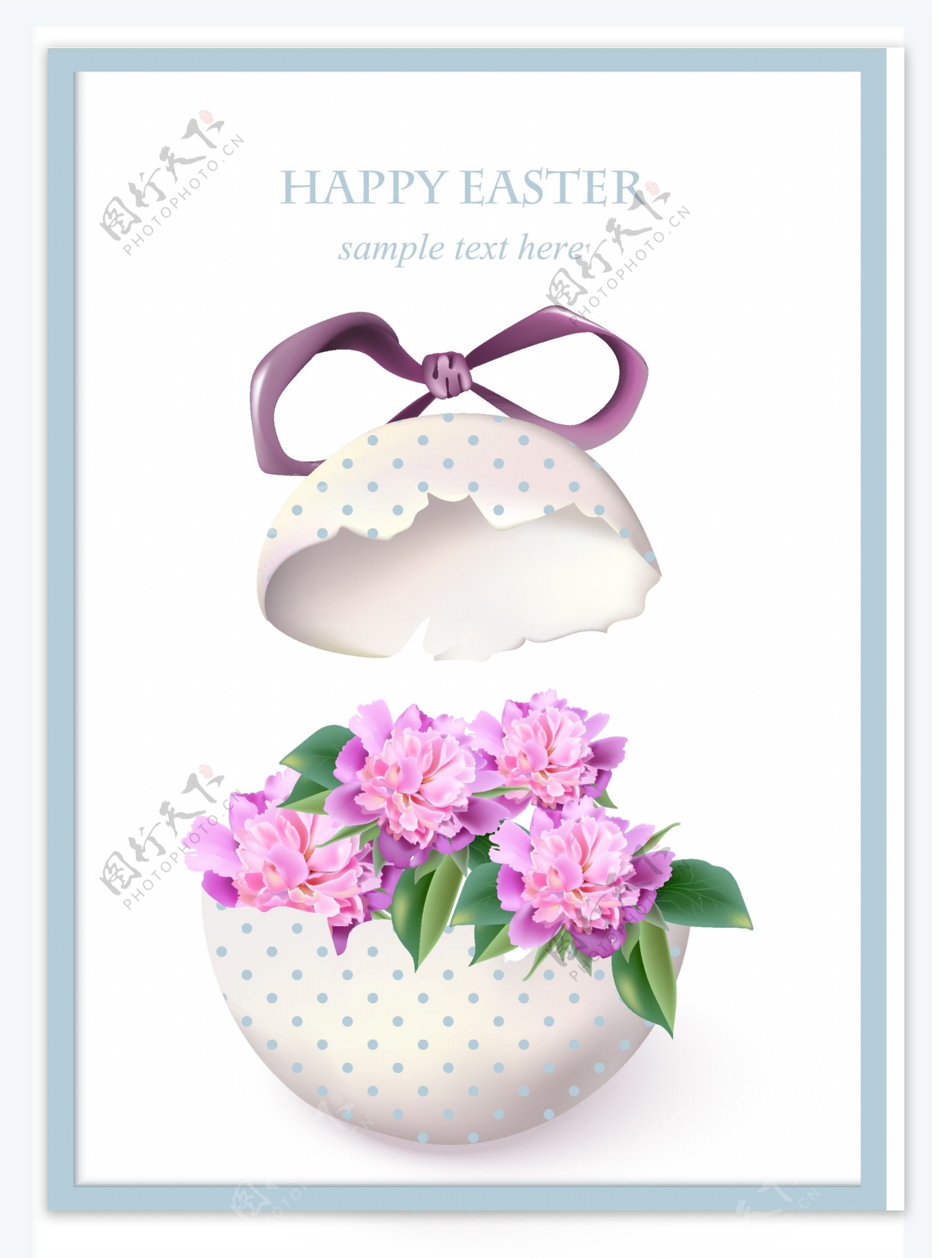 花卉彩蛋复活节海报