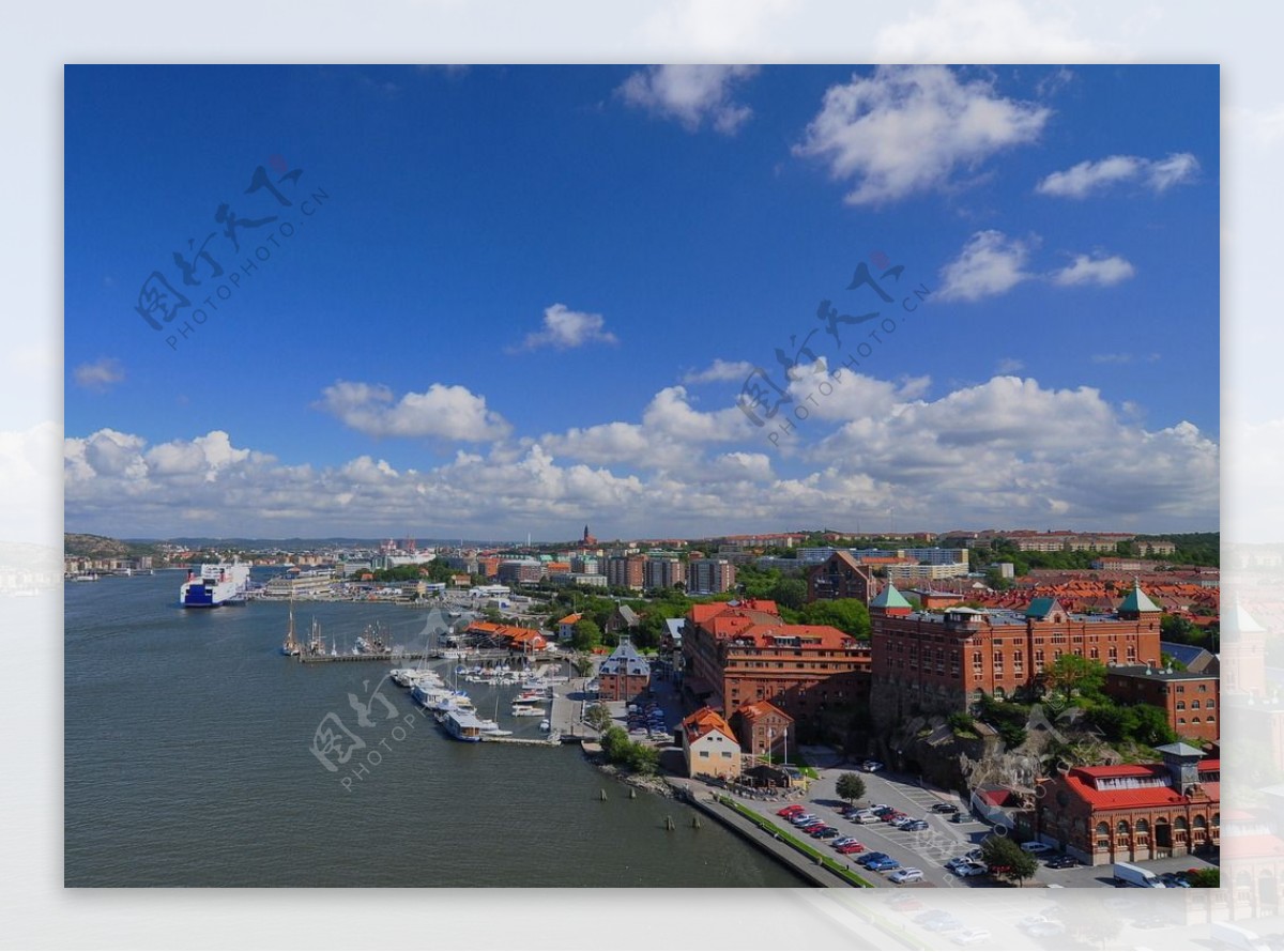 瑞典哥德堡城市一角俯瞰