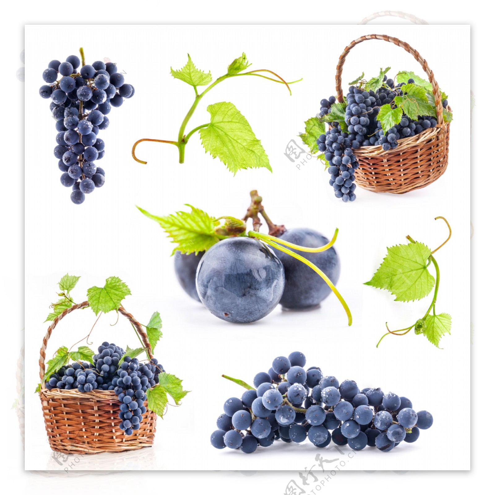 新鲜水果葡萄素材紫葡萄