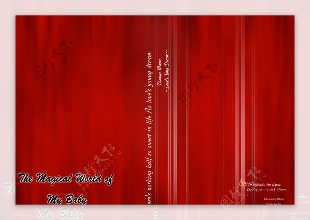 红色风格婚纱照相册设计模板