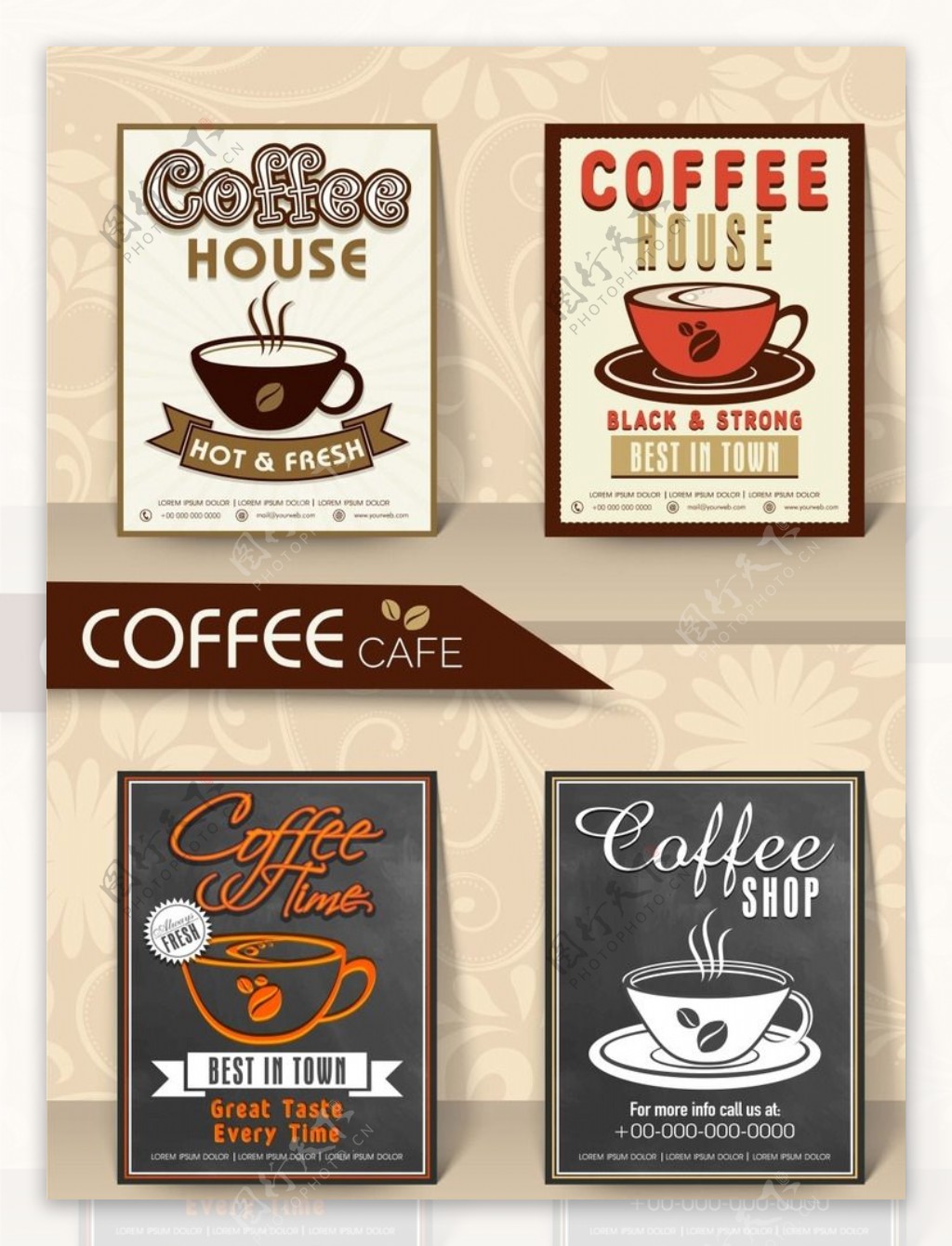 广告牌设计咖啡卡片