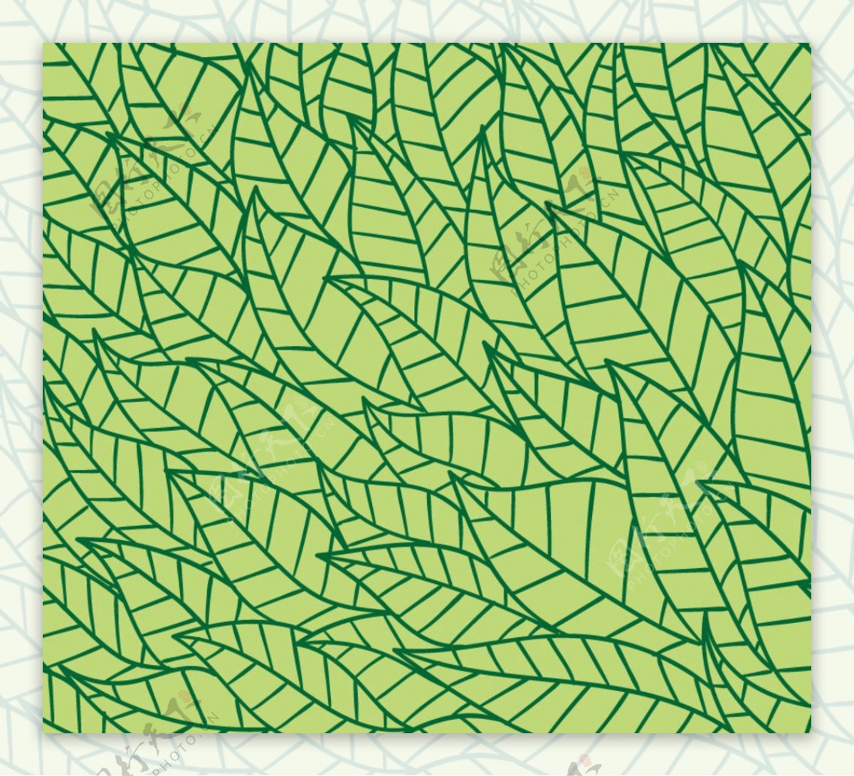 绿色树叶无缝背景矢量图