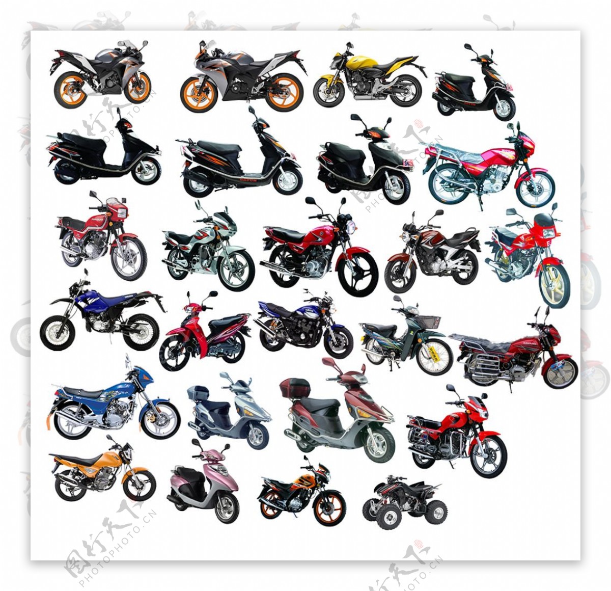 各种名牌摩托车PSD分层素材