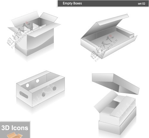 空白立体盒子矢量素材