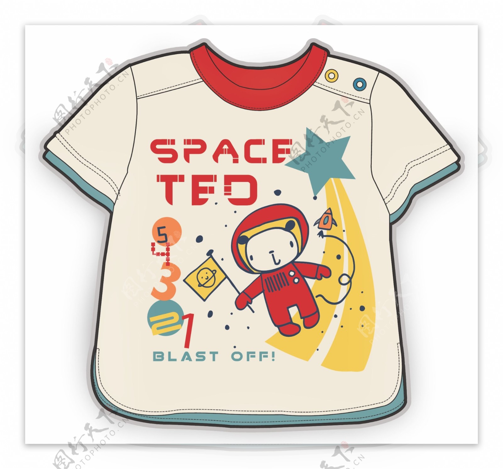 卡通外星人小婴儿服装设计矢量素材
