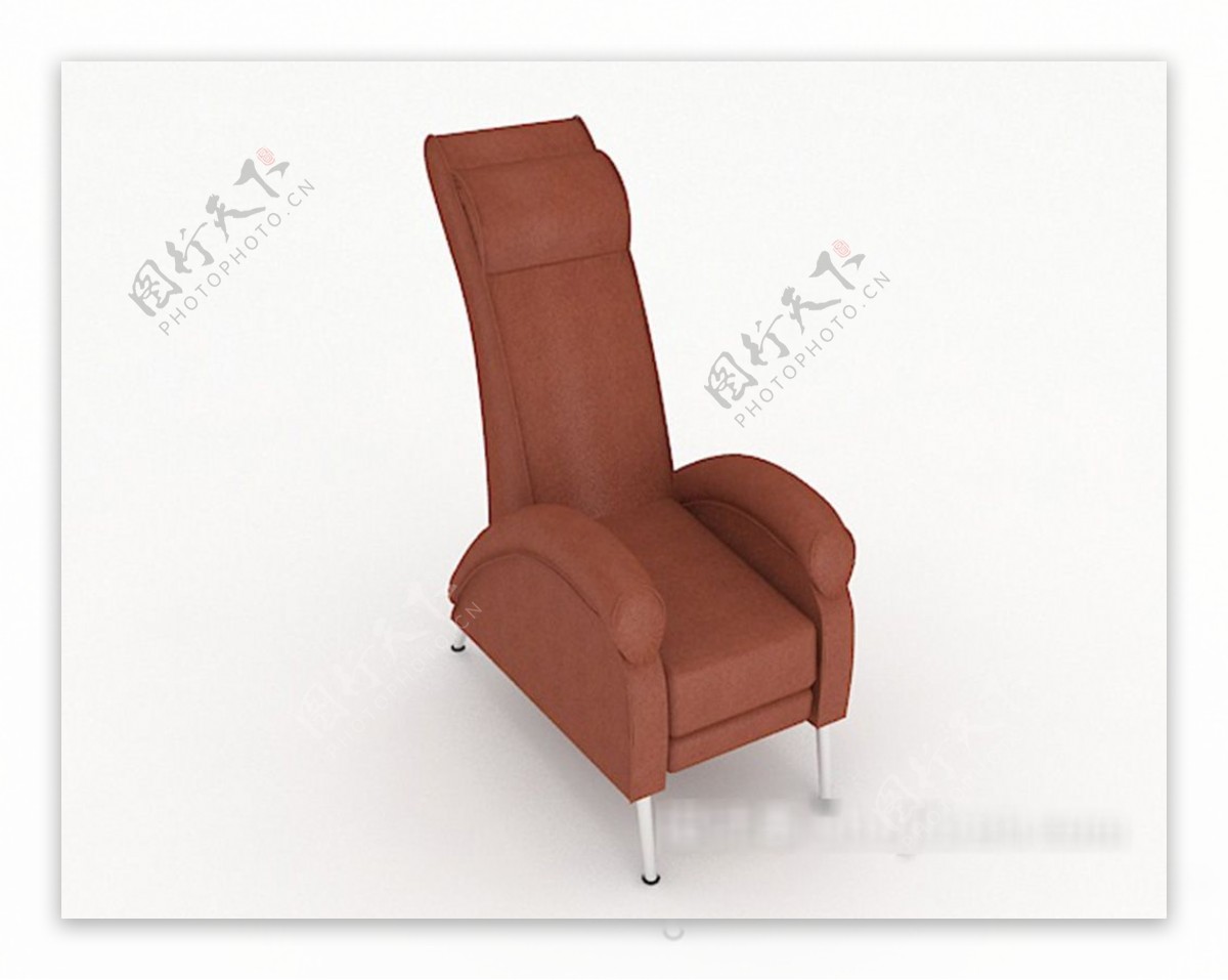 红色个性休闲单人沙发3d模型下载