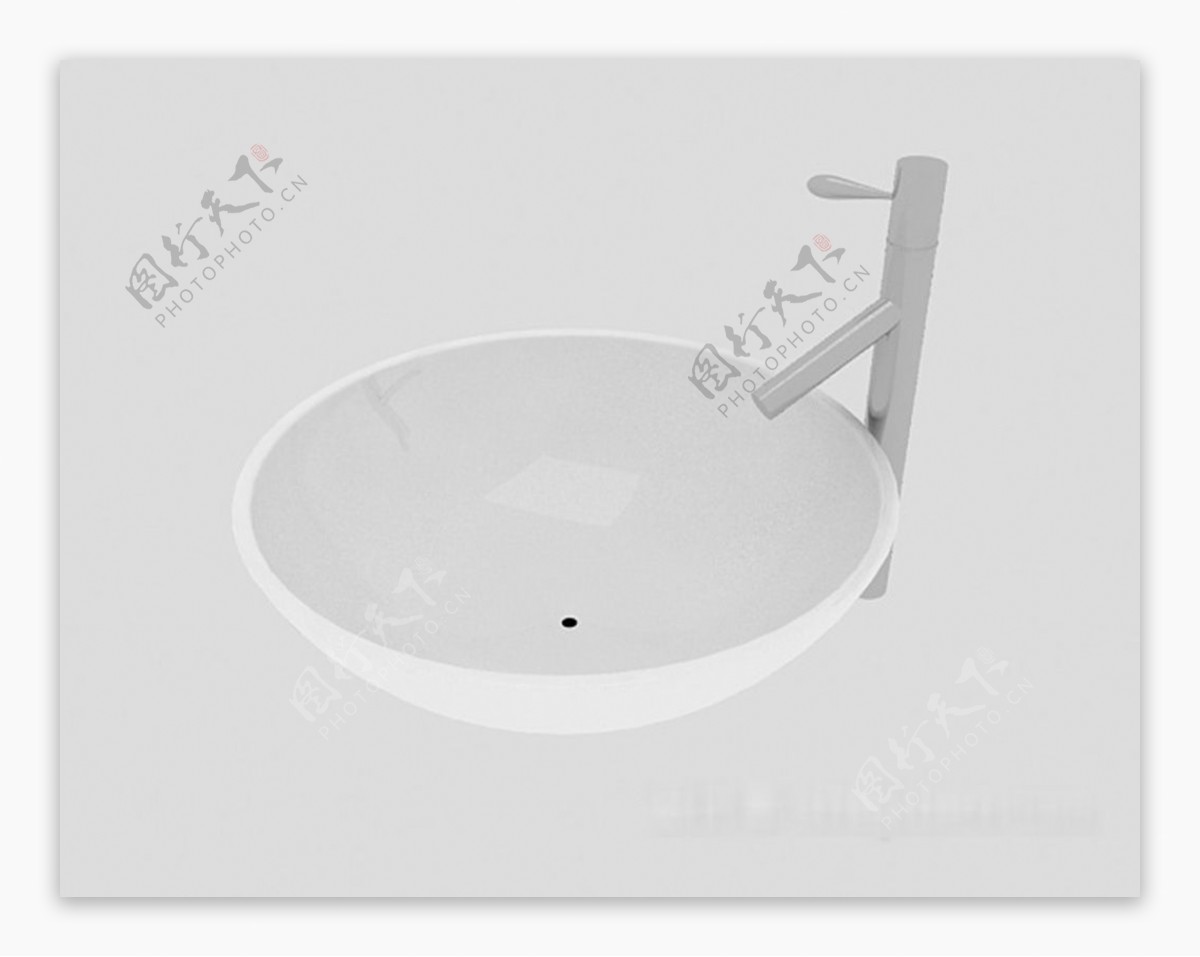 圆形白色洗手盆3d模型下载