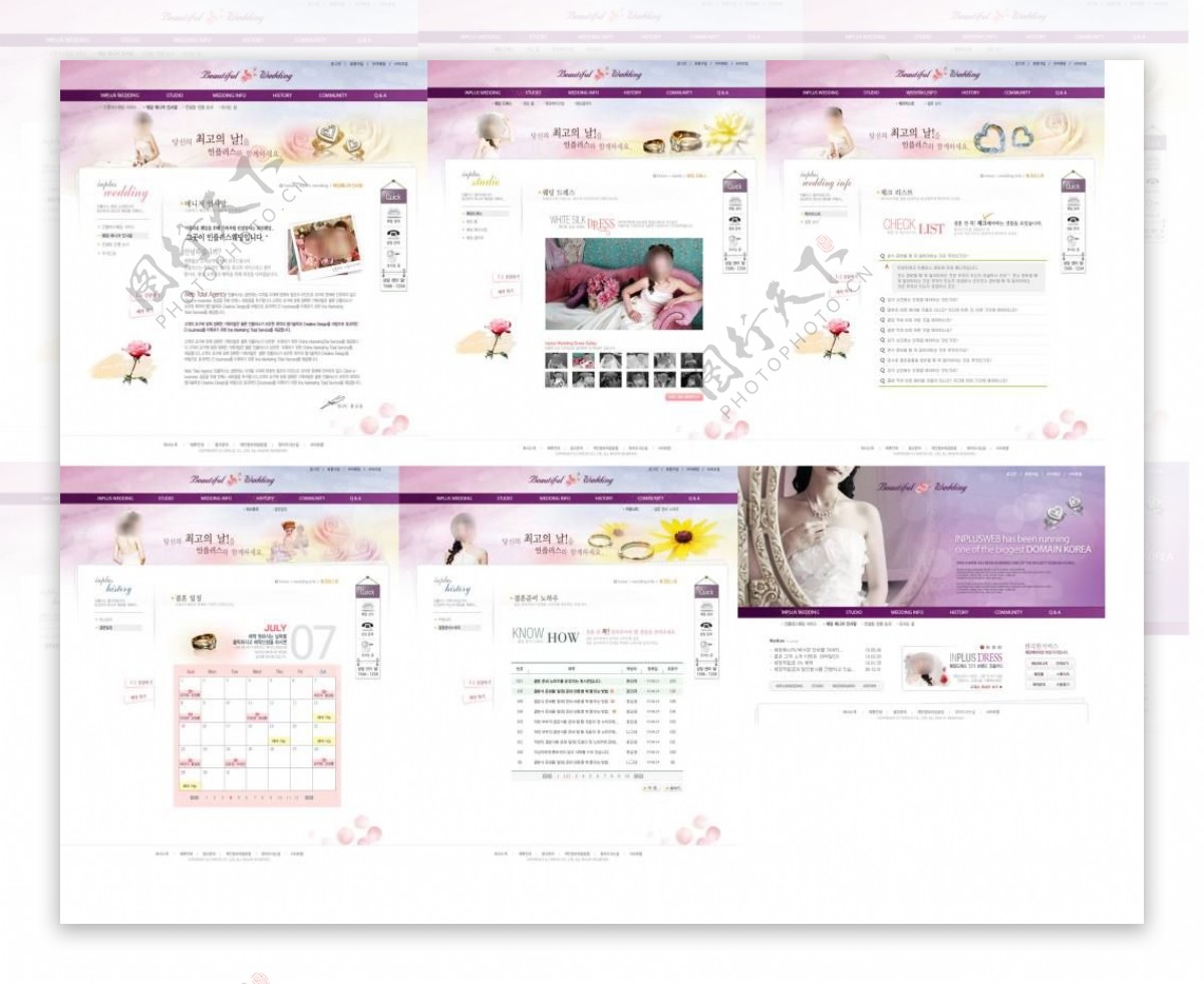 紫红色紫色婚姻婚恋婚纱设计网站