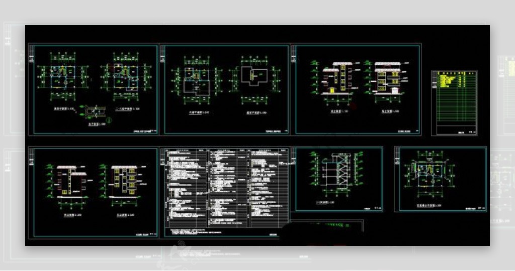 三层住宅整套施工图纸CAD图纸