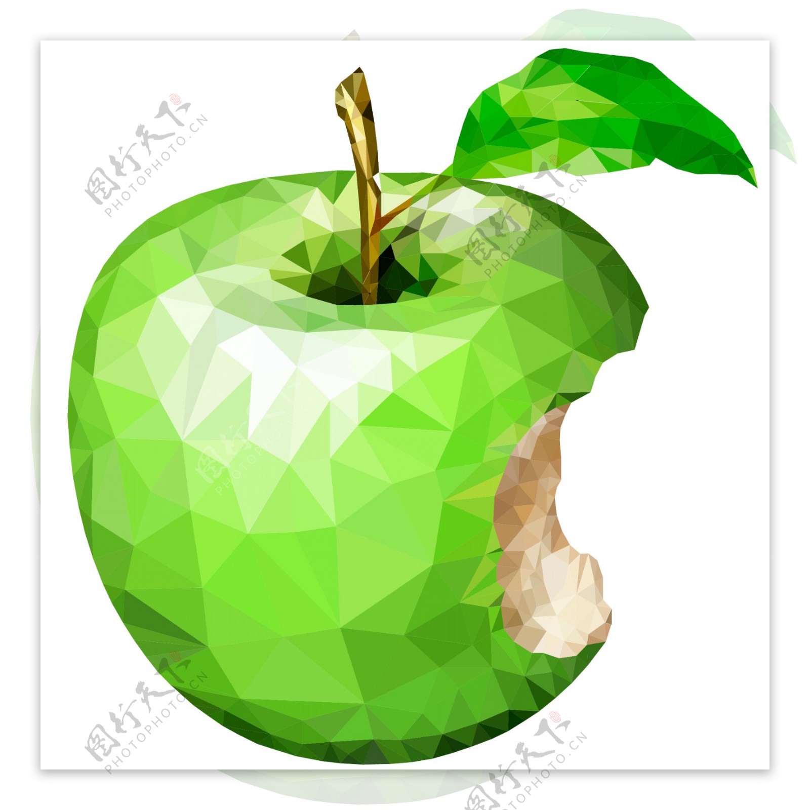 卡通多边形苹果素材设计