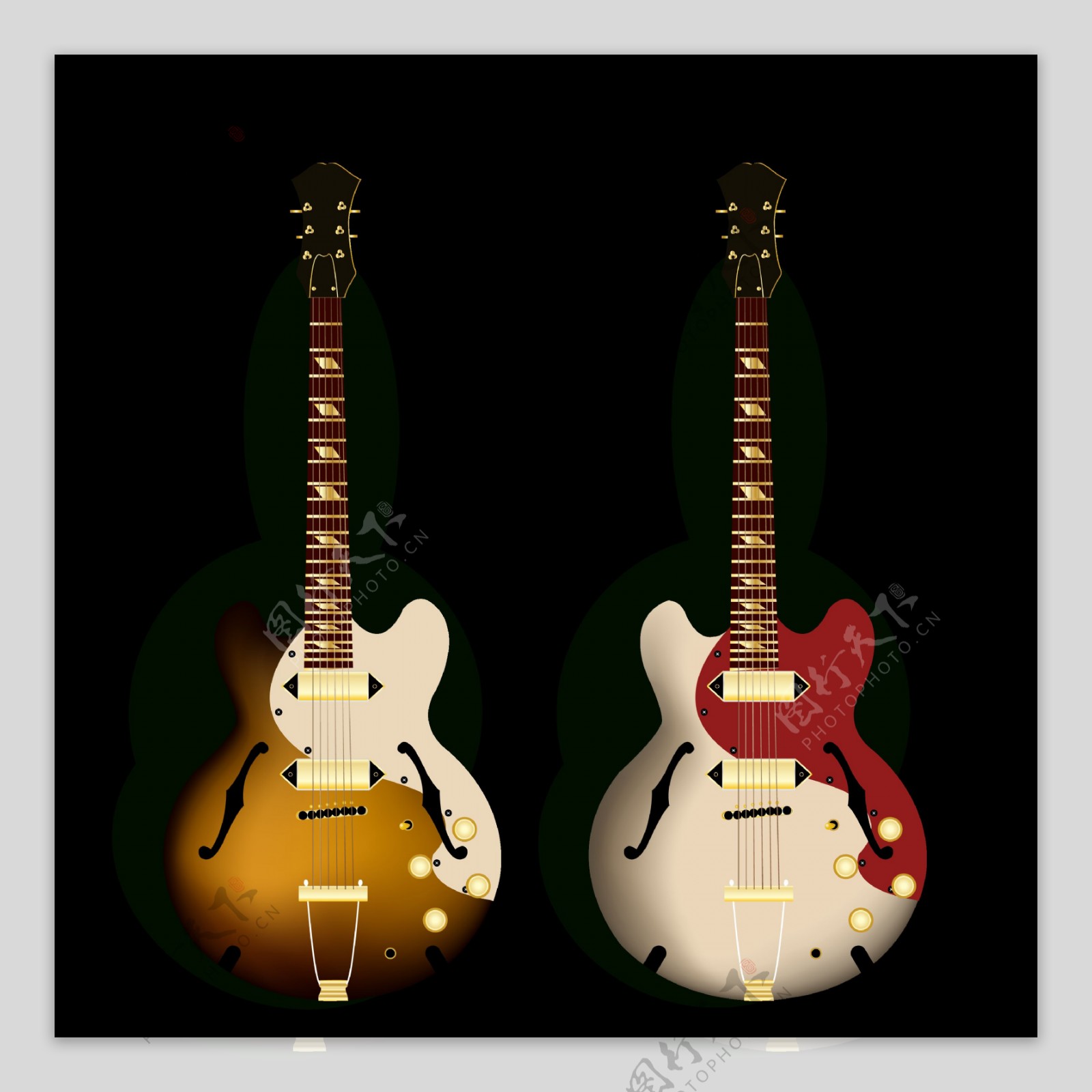 写实吉他插图免抠png透明图层素材