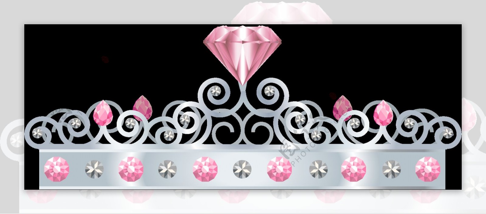 粉色钻石皇冠图标免抠png透明图层素材