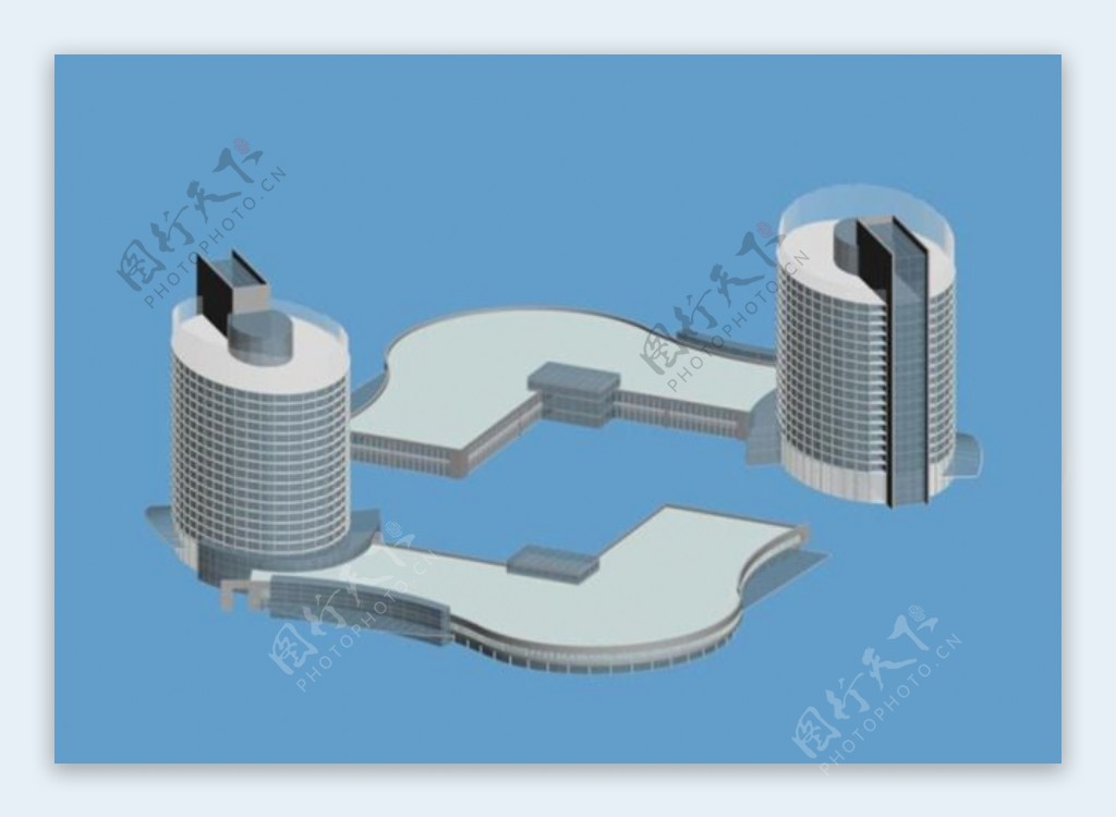 MAX圆形高层建筑设计3D模型