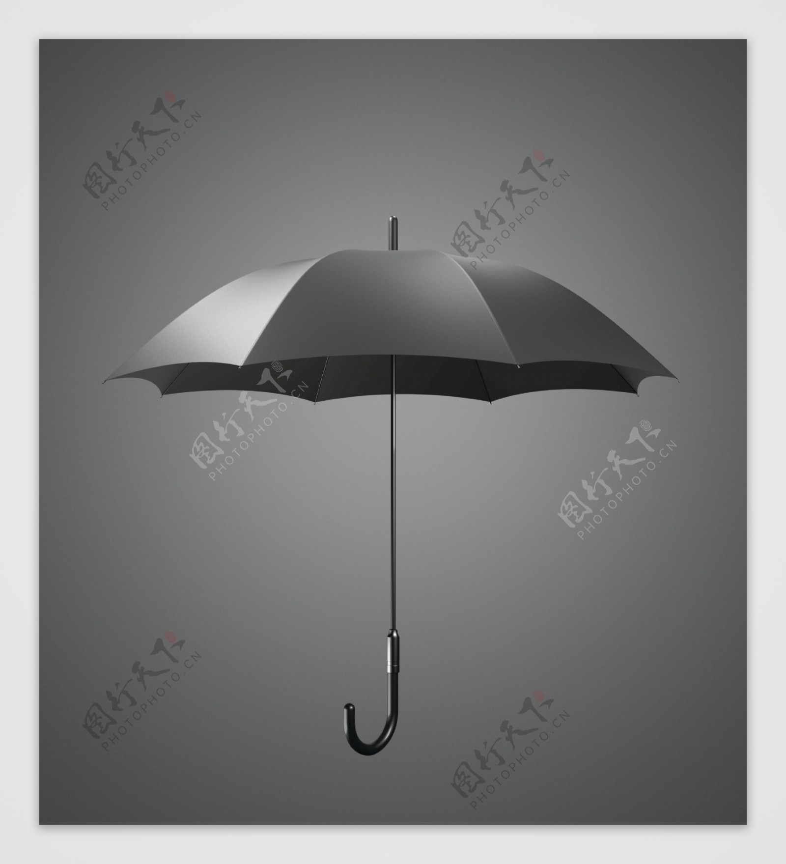简洁黑色雨伞特写透明PNG图片