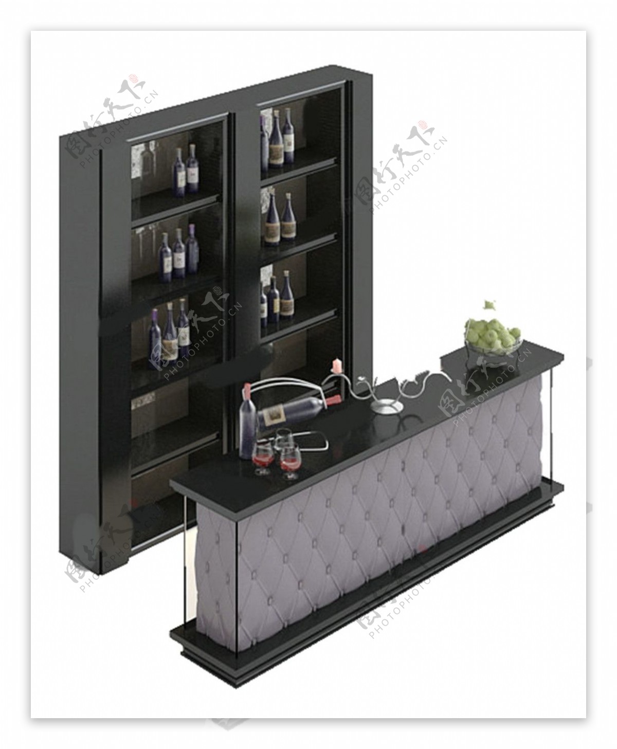 酒柜模型模板下载免费下载有贴图方柜max2008高酒柜