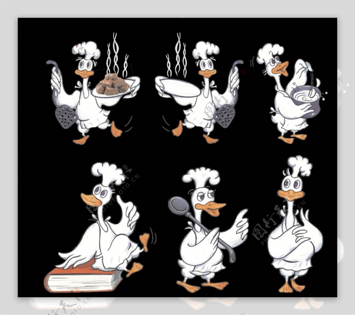 鸭子厨师卡通鸭子